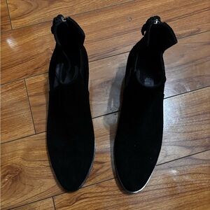 Able Black Suede Ankle Booties